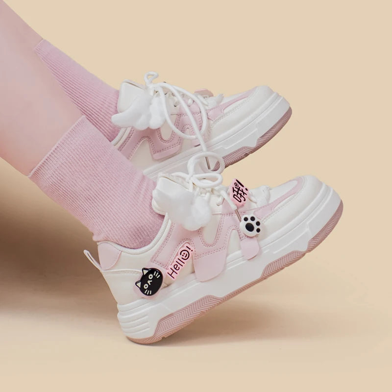 Pink Chunky Accessory Sneakers for Girls