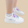 Women Chunky Rainbow Lace White Sneakers 