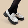 AMY PU leather White Rubber Women Footwear