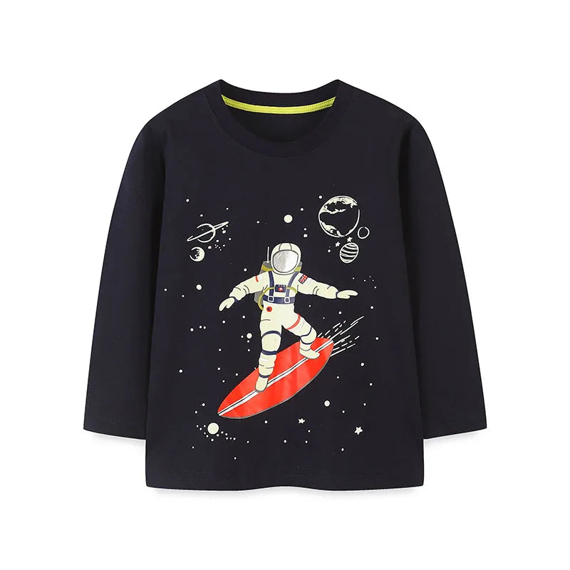 kids glow in dark spaceman tshirt