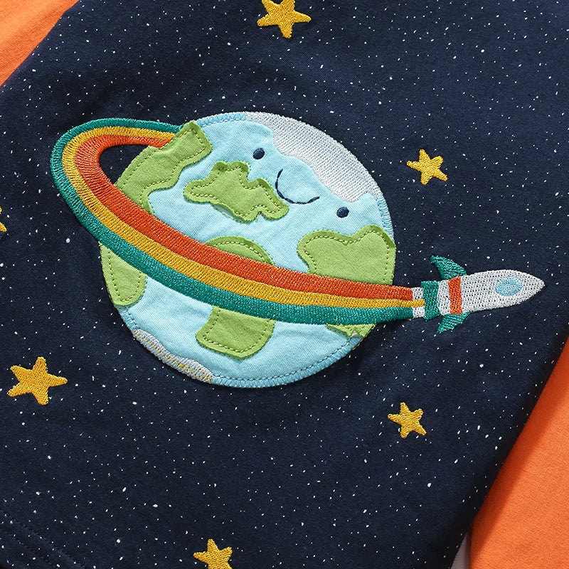 kids embroidered space t-shirt