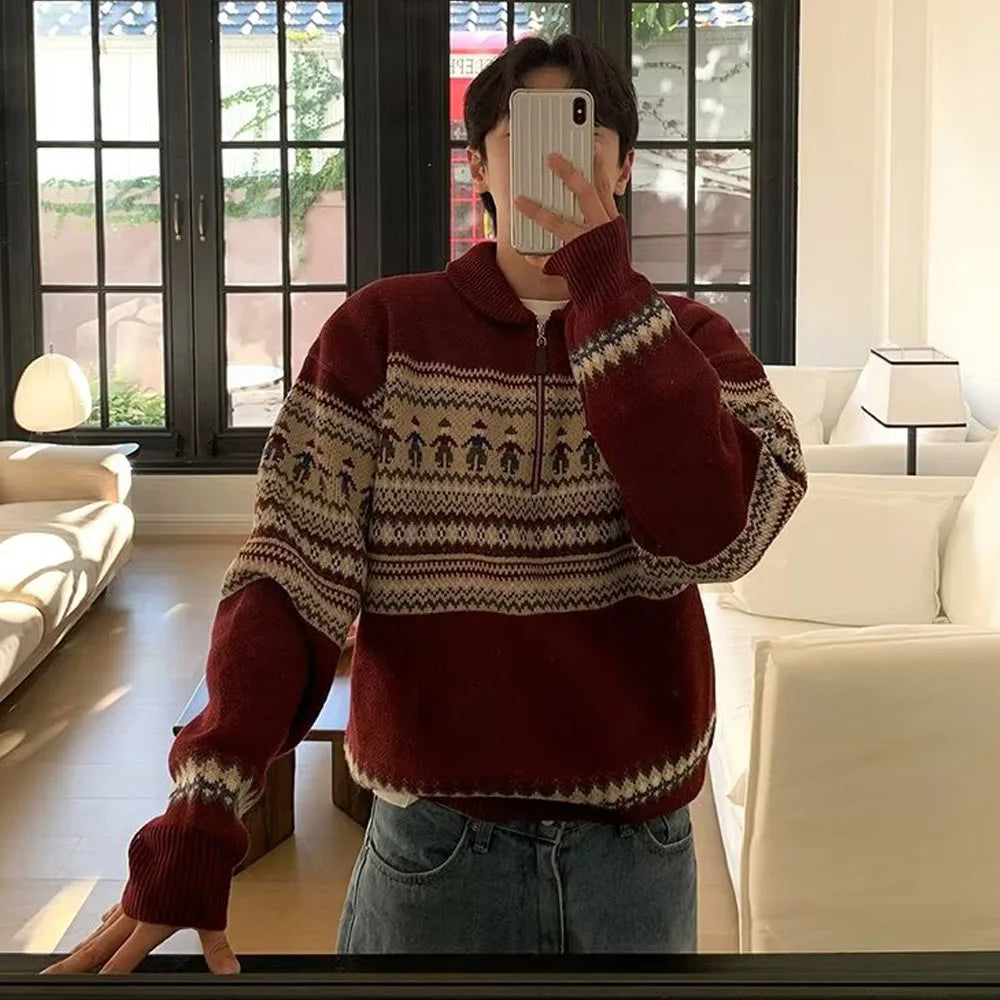 Korean Dad Christmas Sweater