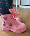 girls cute heart boots