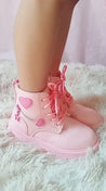 girls pink heart shoes